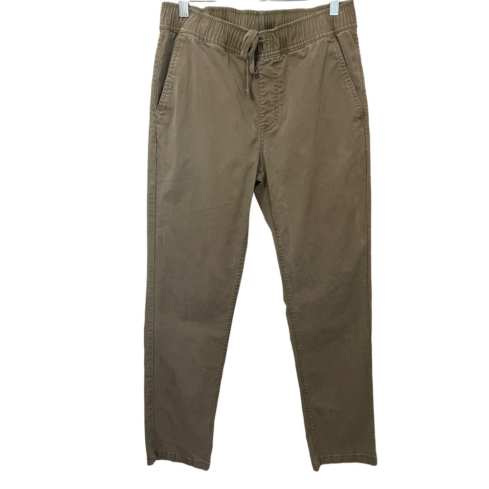 Katin Mens Size S Pipeline Slim Straight Khaki Drawstring Chino Pants